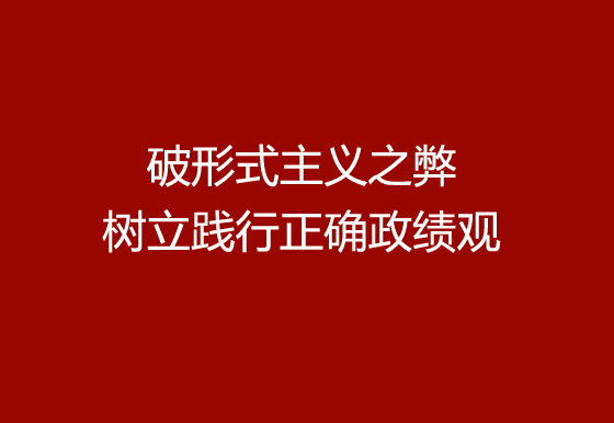 破形式主义之弊 树立践行正确政绩观