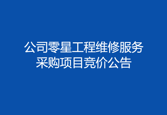 买球-买球(中国)公司零星工程维修服务采购项目竞价公告