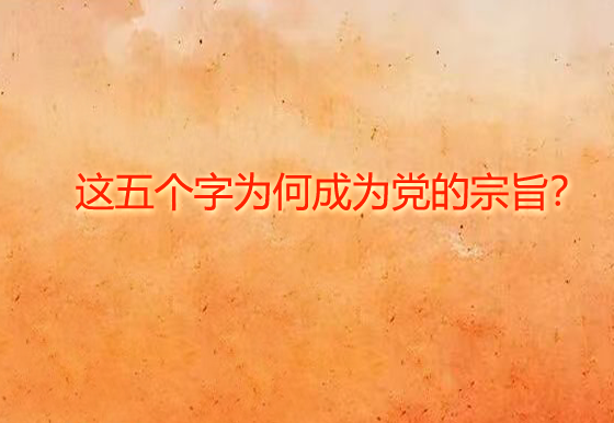 这五个字为何成为党的宗旨？